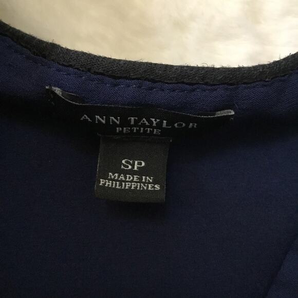 Ann Taylor Deep Blue Half Button Down Shirt - Picture 2 of 11